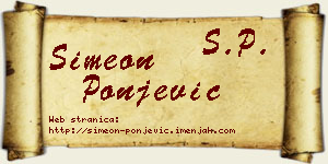 Simeon Ponjević vizit kartica